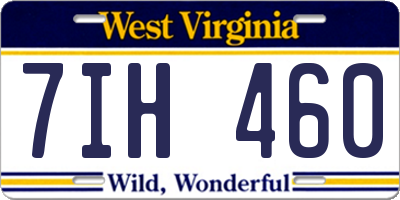 WV license plate 7IH460