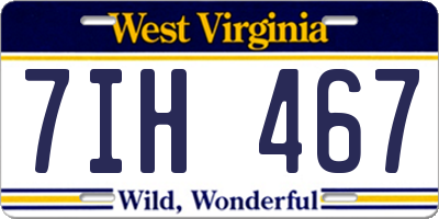 WV license plate 7IH467