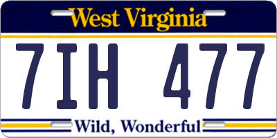 WV license plate 7IH477