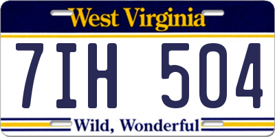 WV license plate 7IH504