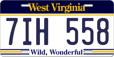 WV license plate 7IH558