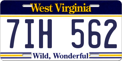 WV license plate 7IH562