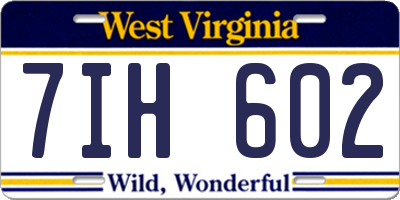 WV license plate 7IH602