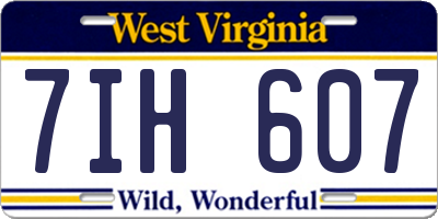 WV license plate 7IH607