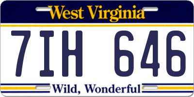 WV license plate 7IH646