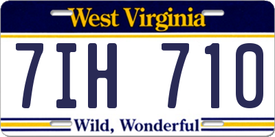 WV license plate 7IH710