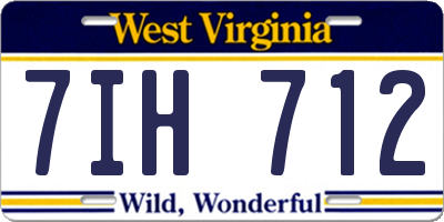 WV license plate 7IH712