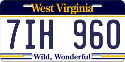 WV license plate 7IH960