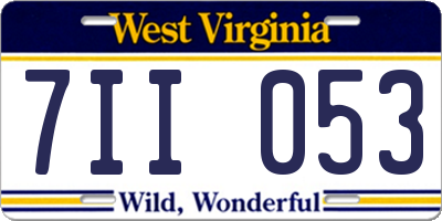 WV license plate 7II053