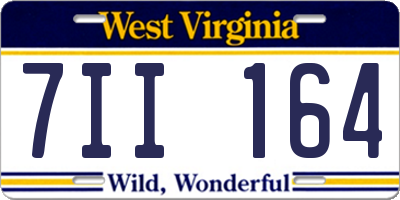 WV license plate 7II164