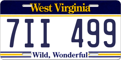 WV license plate 7II499