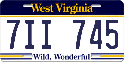 WV license plate 7II745