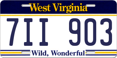 WV license plate 7II903
