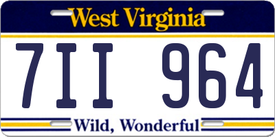 WV license plate 7II964
