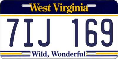 WV license plate 7IJ169