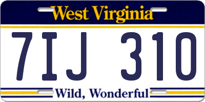 WV license plate 7IJ310