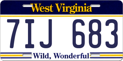 WV license plate 7IJ683