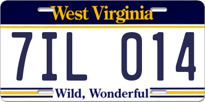 WV license plate 7IL014