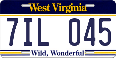 WV license plate 7IL045