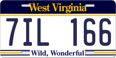 WV license plate 7IL166