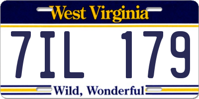WV license plate 7IL179