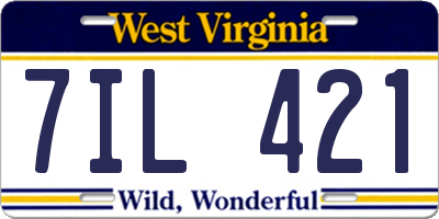 WV license plate 7IL421