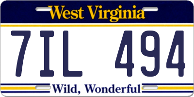 WV license plate 7IL494