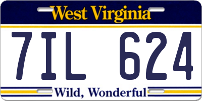 WV license plate 7IL624