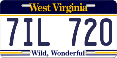 WV license plate 7IL720