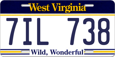 WV license plate 7IL738
