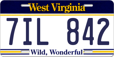 WV license plate 7IL842