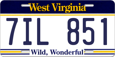 WV license plate 7IL851