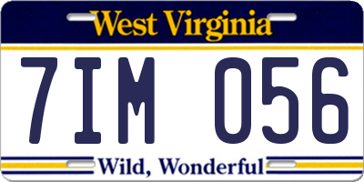 WV license plate 7IM056