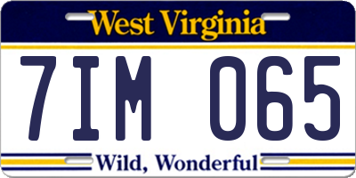 WV license plate 7IM065