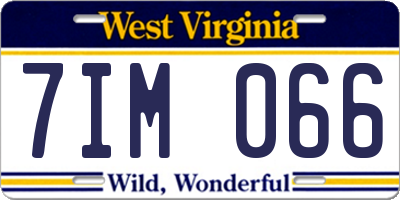 WV license plate 7IM066