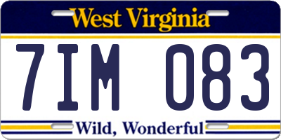 WV license plate 7IM083