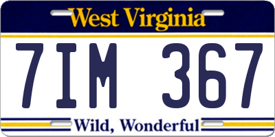 WV license plate 7IM367