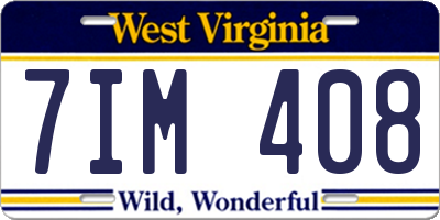 WV license plate 7IM408