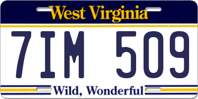 WV license plate 7IM509