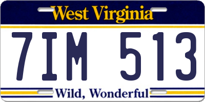WV license plate 7IM513