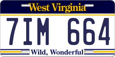 WV license plate 7IM664
