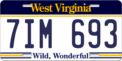 WV license plate 7IM693