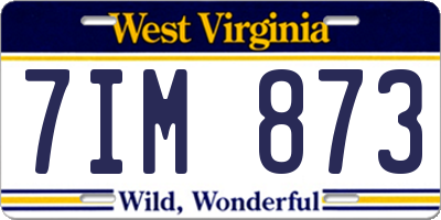 WV license plate 7IM873