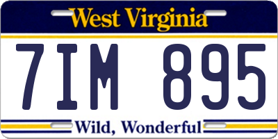 WV license plate 7IM895