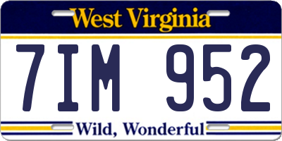 WV license plate 7IM952