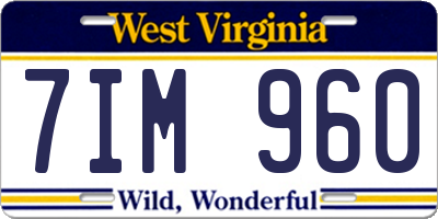 WV license plate 7IM960