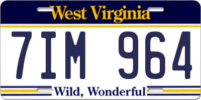 WV license plate 7IM964