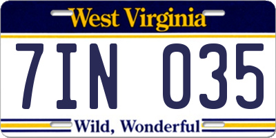 WV license plate 7IN035