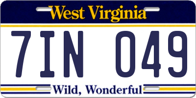 WV license plate 7IN049
