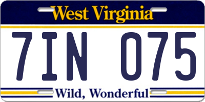 WV license plate 7IN075